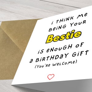 My Best Friend Birthday Card - My Bestie, My Secret Keeper, My Partner In Crime, Funny Birthday Card - Personalised Card