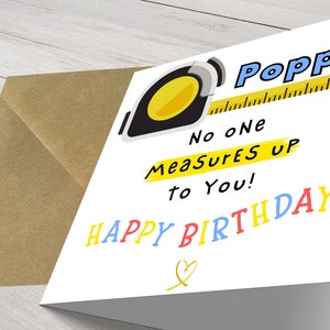 Divertidos deseos de feliz cumpleaños para papá: tarjeta hecha a mano con amor, tarjeta de cumpleaños minimalista para papá.