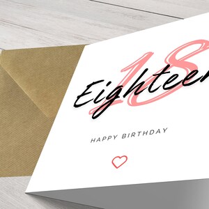 Personalisierte schicke minimalistische moderne Meilensteinkarte zum 18. Geburtstag für Sie - Elegante Grüße für einen besonderen Tag
