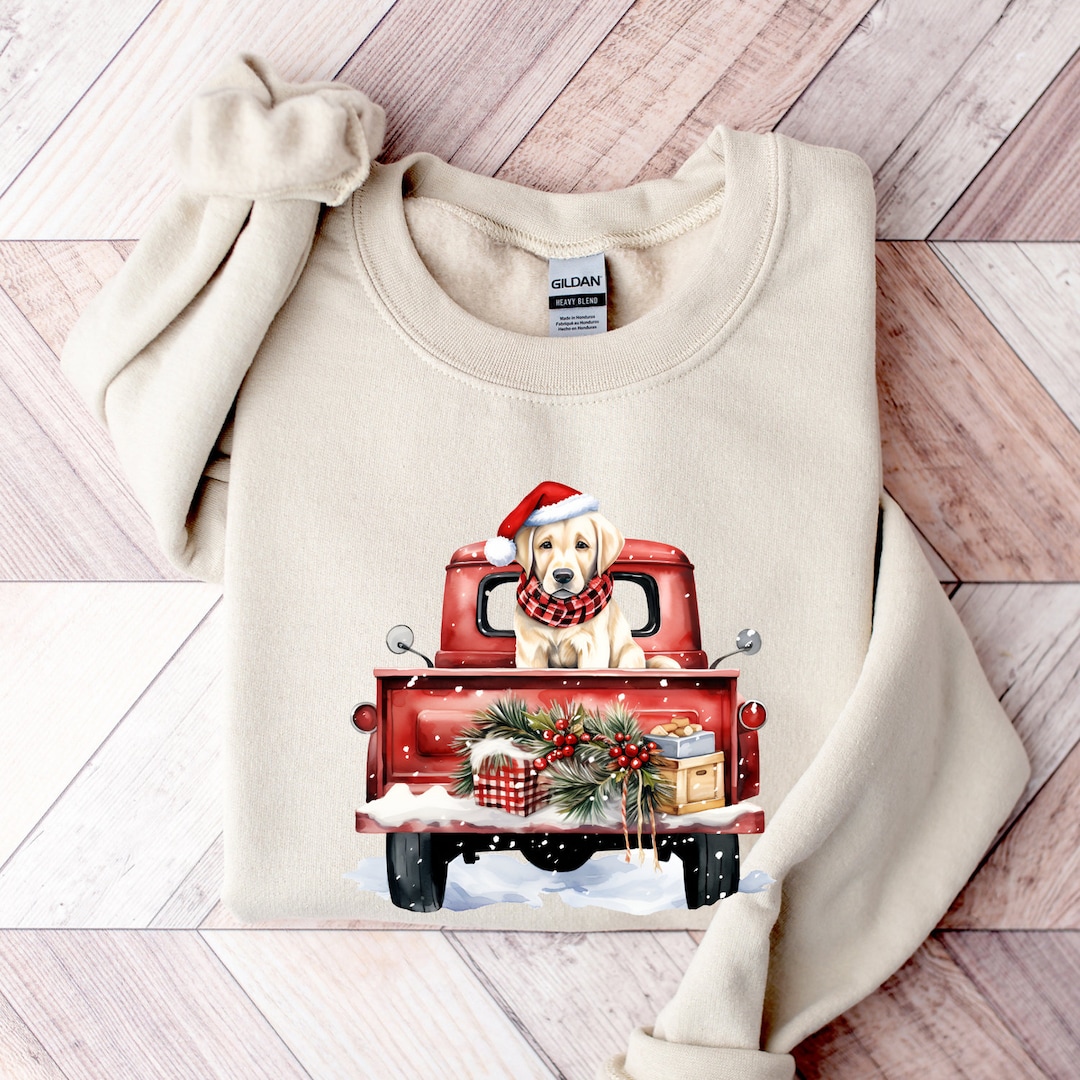Christmas Truck Dog Sweatshirt Dog Lover Sweater Holiday Etsy UK