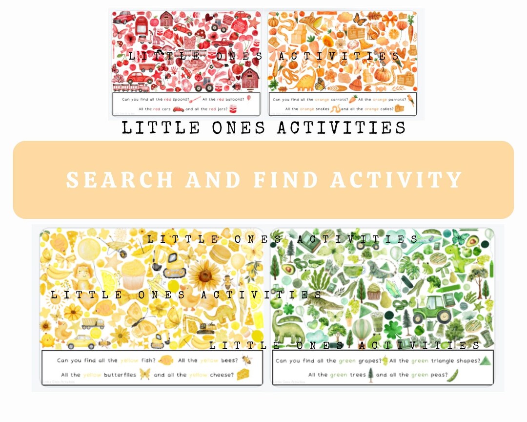 I Spy Printable: Colors & Counting Activity Sheets (digital Download ...