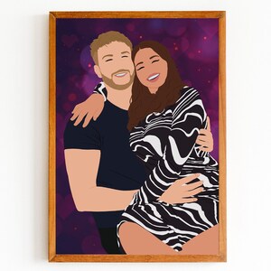 Valentine day, Custom Faceless Portrait, Personalized Gift, Cartoon Photo, Couple Gift, illustration Print,  mothers day,ASAP