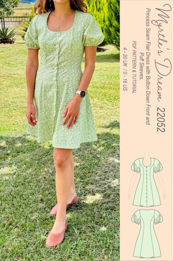 green dress with 20 buttons Baltic Born Womens Elisabeth Button Dress | Green Floral