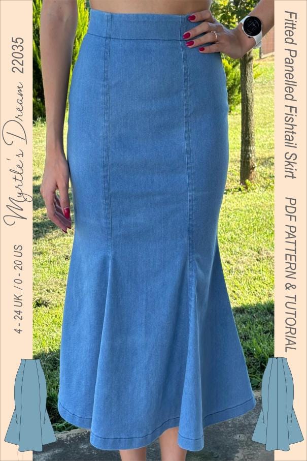 fishtail skirt cutting