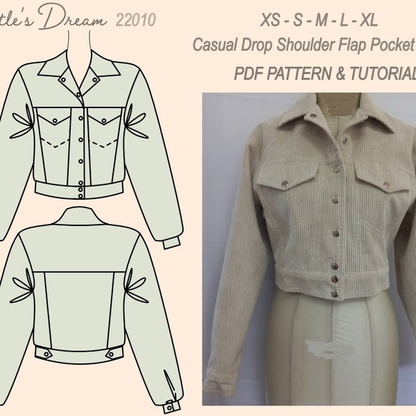 Jacket Pattern Drop Shoulder Design Drop Shoulder Jacket - Etsy