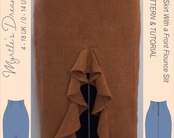 High Waist Flounce Skirt Pattern: Lined Sewing Project (Sizes 4-18 UK/0-14 US)