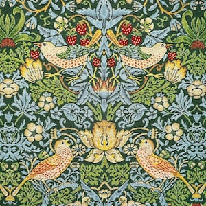 WILLIAM MORRIS Strawberry Thief Bottle: Curtains Upholstery Cotton Mix Tapestry Fabric