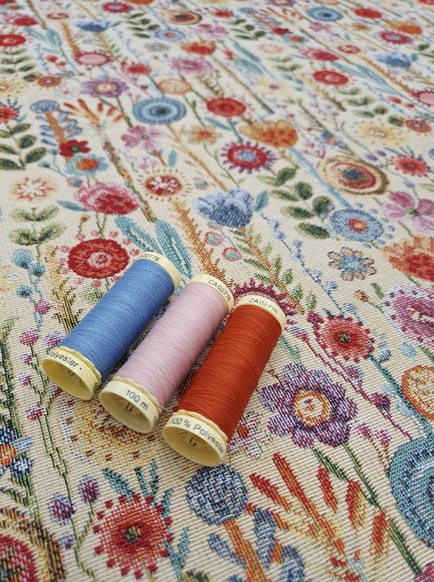 KEW GARDENS FLORAL Curtains Upholstery Cotton Mix Tapestry Fabric Etsy