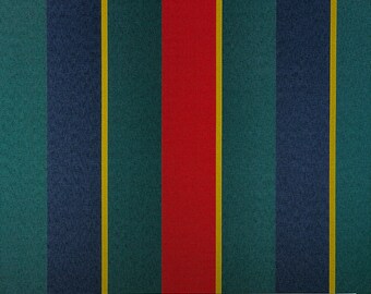 STRIPED OUTDOOR FABRIC: Fraserburgh Navy Red and Green Stripe Outdoor Fabric