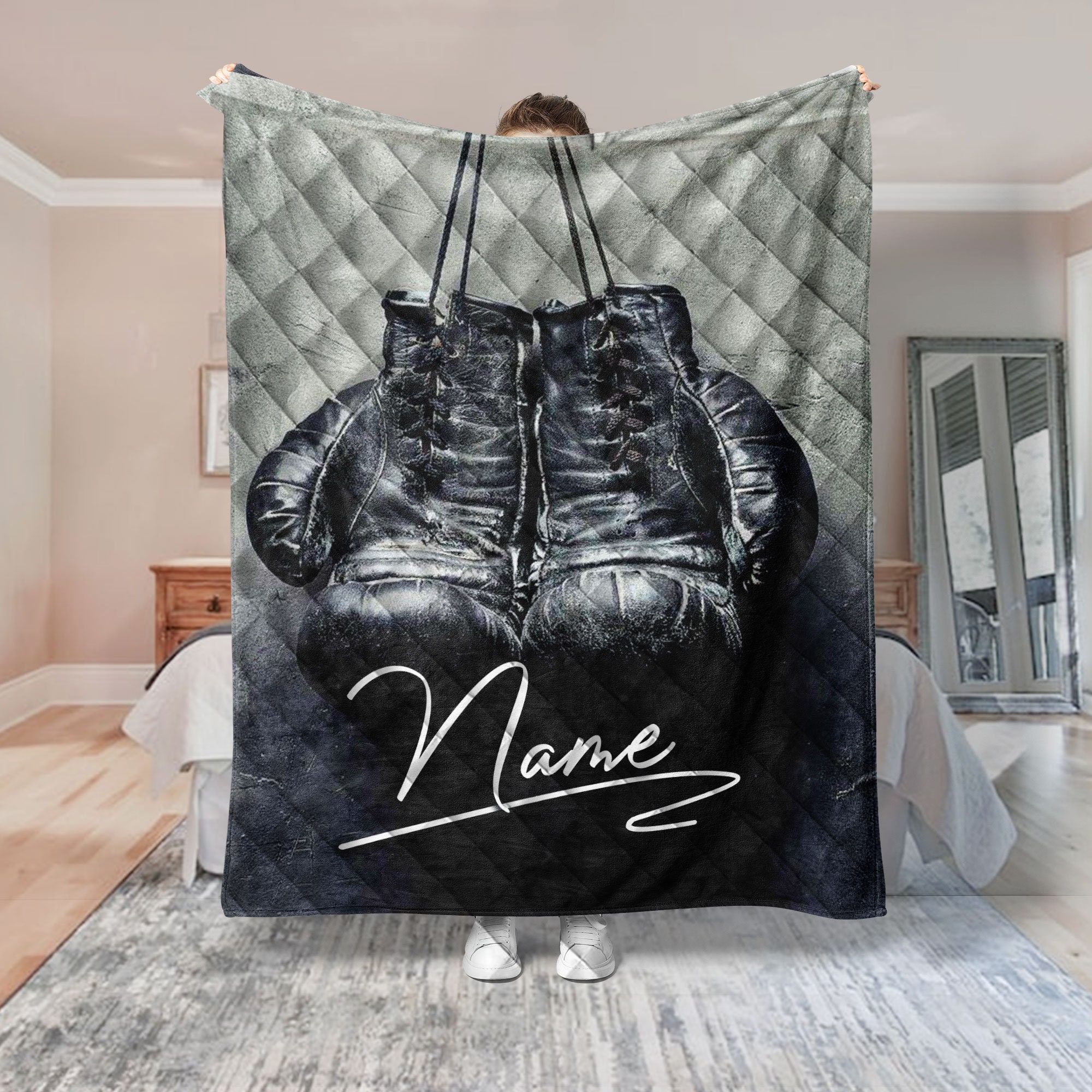 Personalized Boxing Quilt Set Boxing Gloves Quilt Blanket & Etsy