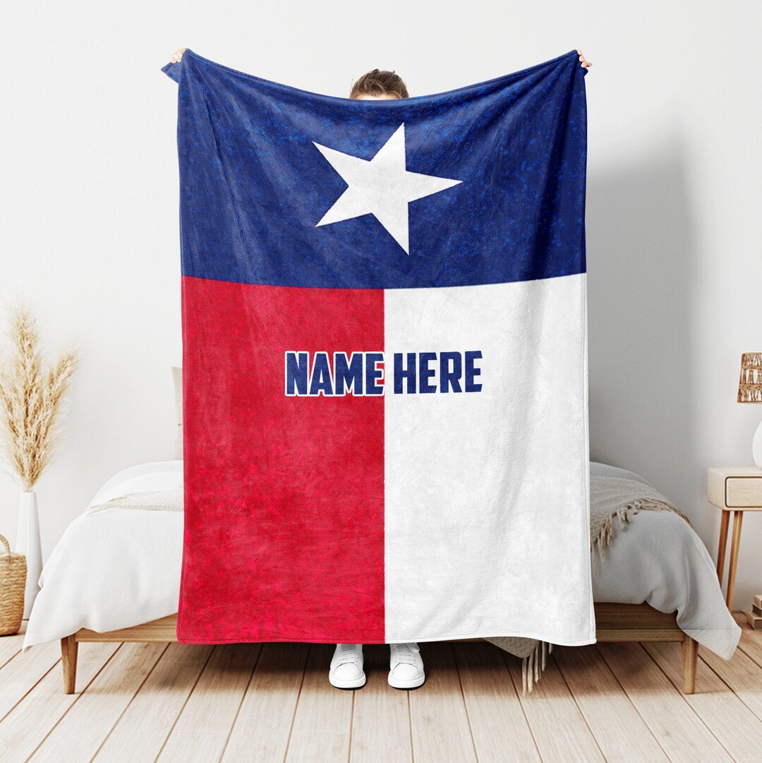 Personalized Texas Blanket Western Texas Flag Blanket Custom Etsy