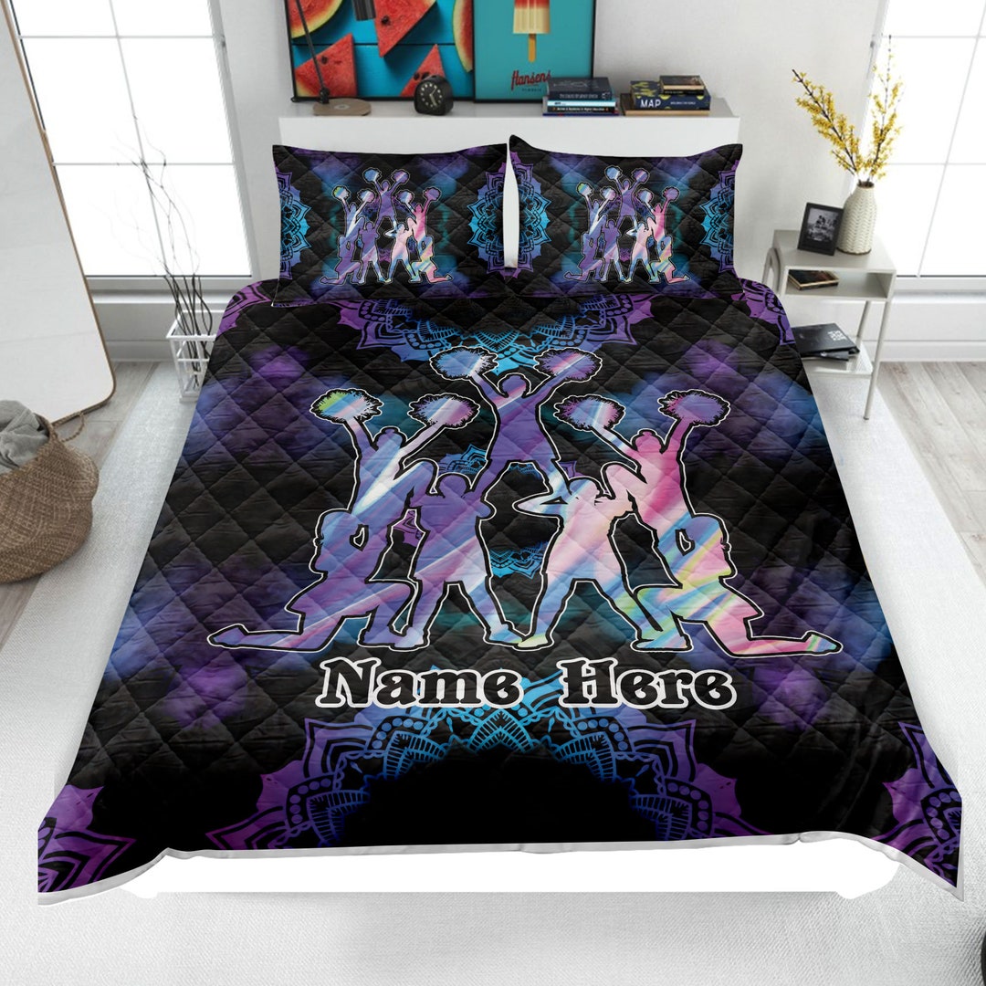 Personalized Cheerleading Quilt Set Cheer Girl Quilt Blanket Etsy