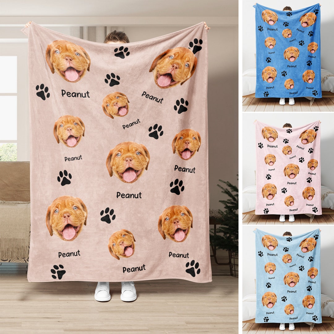 Personalized Dog Blanket Dog Photo Blanket Custom Pet Photo Etsy