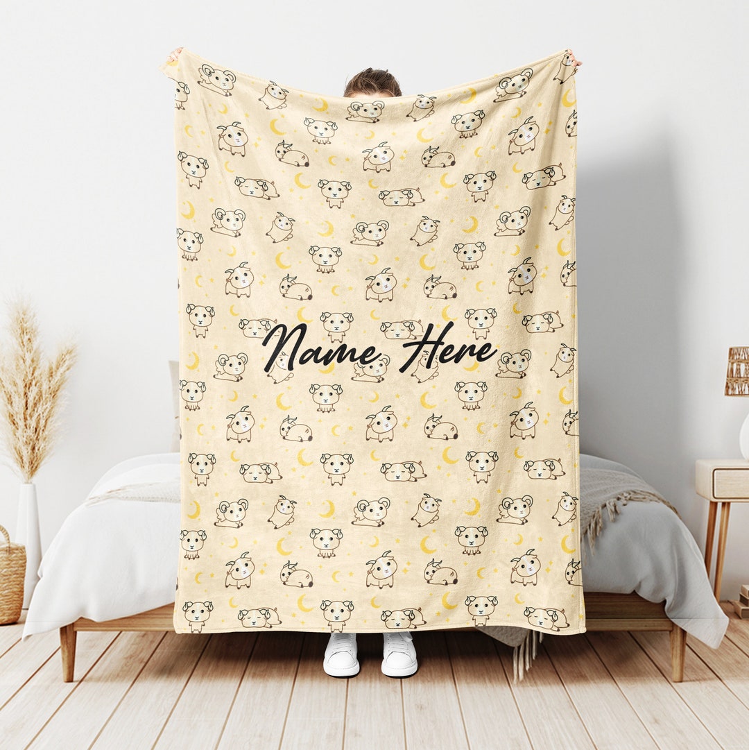 Personalized Goat Blanket Cute Goat Blanket Custom Name Soft Etsy