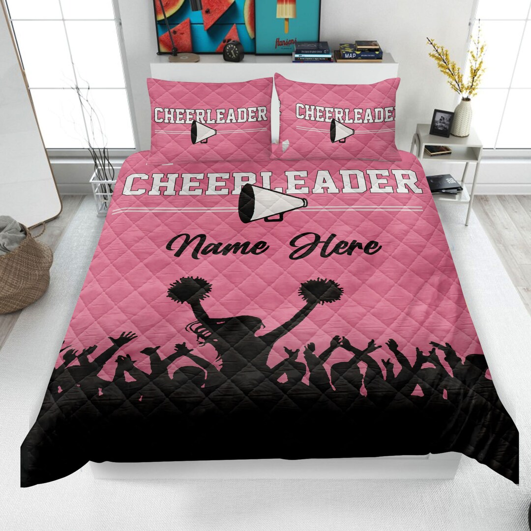 Personalized Cheerleading Quilt Set Cheer Girl Quilt Blanket Etsy