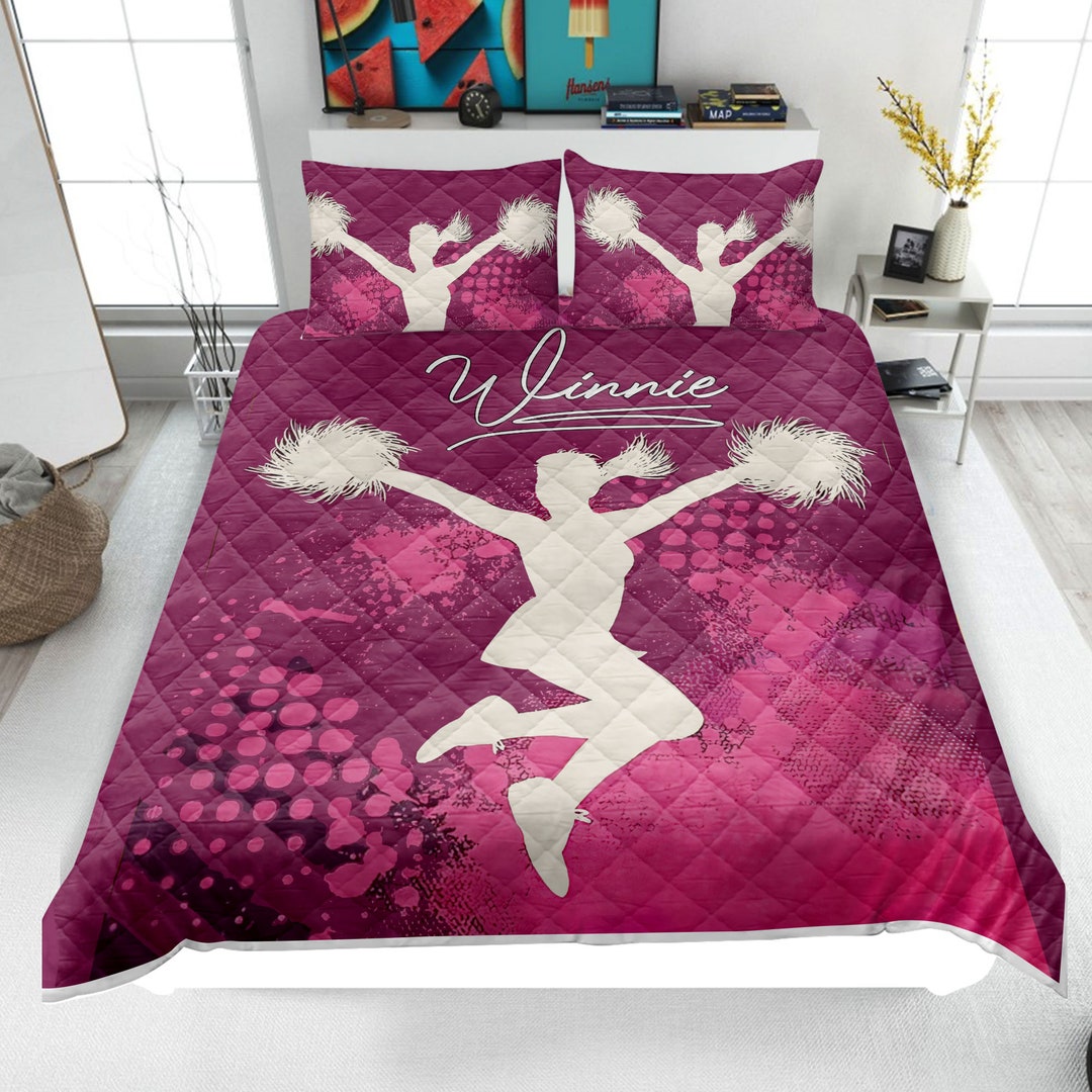 Personalized Cheerleading Quilt Set Cheer Girl Quilt Blanket Etsy