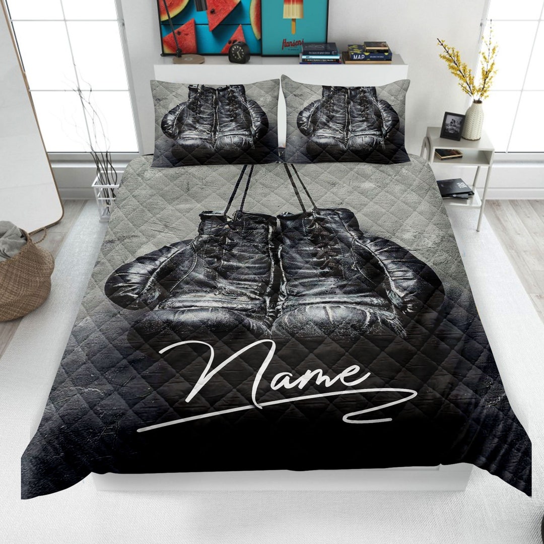 Personalized Boxing Quilt Set Boxing Gloves Quilt Blanket & Etsy