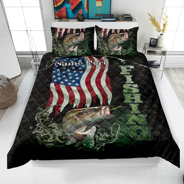 Personalized Fishing Quilt/Fleece Blanket - Couple - Best Gift for Couple - Lake Squad - C7TBRQ