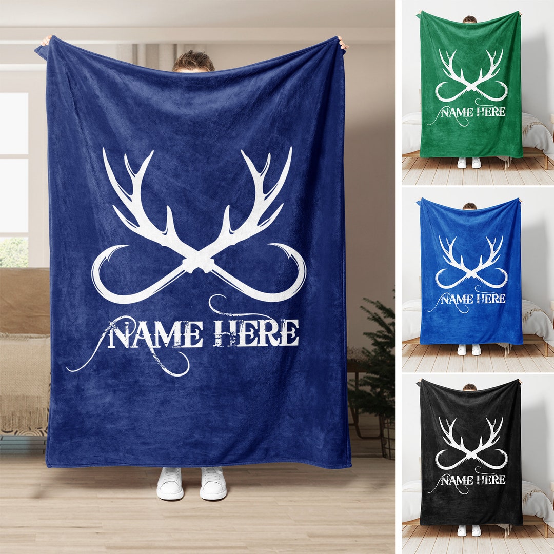 Personalized Deer Hunting Blanket Fishing Blanket Custom Etsy