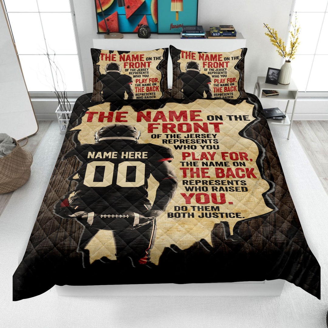 Personalized Football Quilt Set Football Quilt Blanket & Etsy
