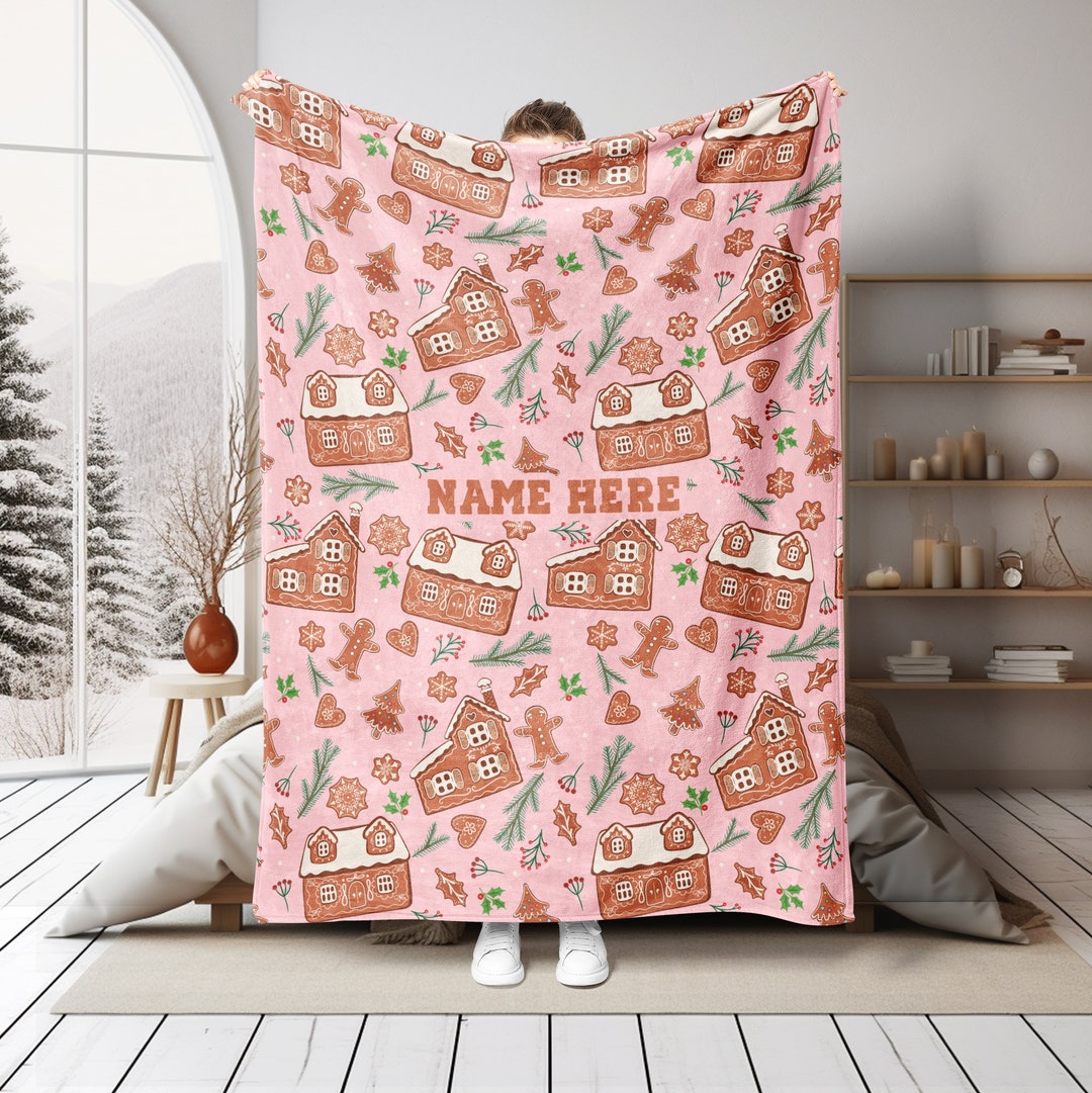 Personalized Christmas Blanket Gingerbread Blanket Custom Etsy