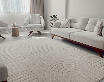 Alfombra suave para sala de estar, alfombra boho crema, alfombra de área nórdica, alfombra peluda para guardería, alfombra de dormitorio crema extra suave, alfombra de área 8x10, alfombra boho