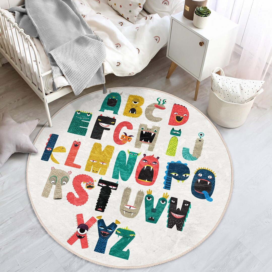 Colorful Alphabet Mats for Nursery Decor, Alphabet Rugs for Nursery