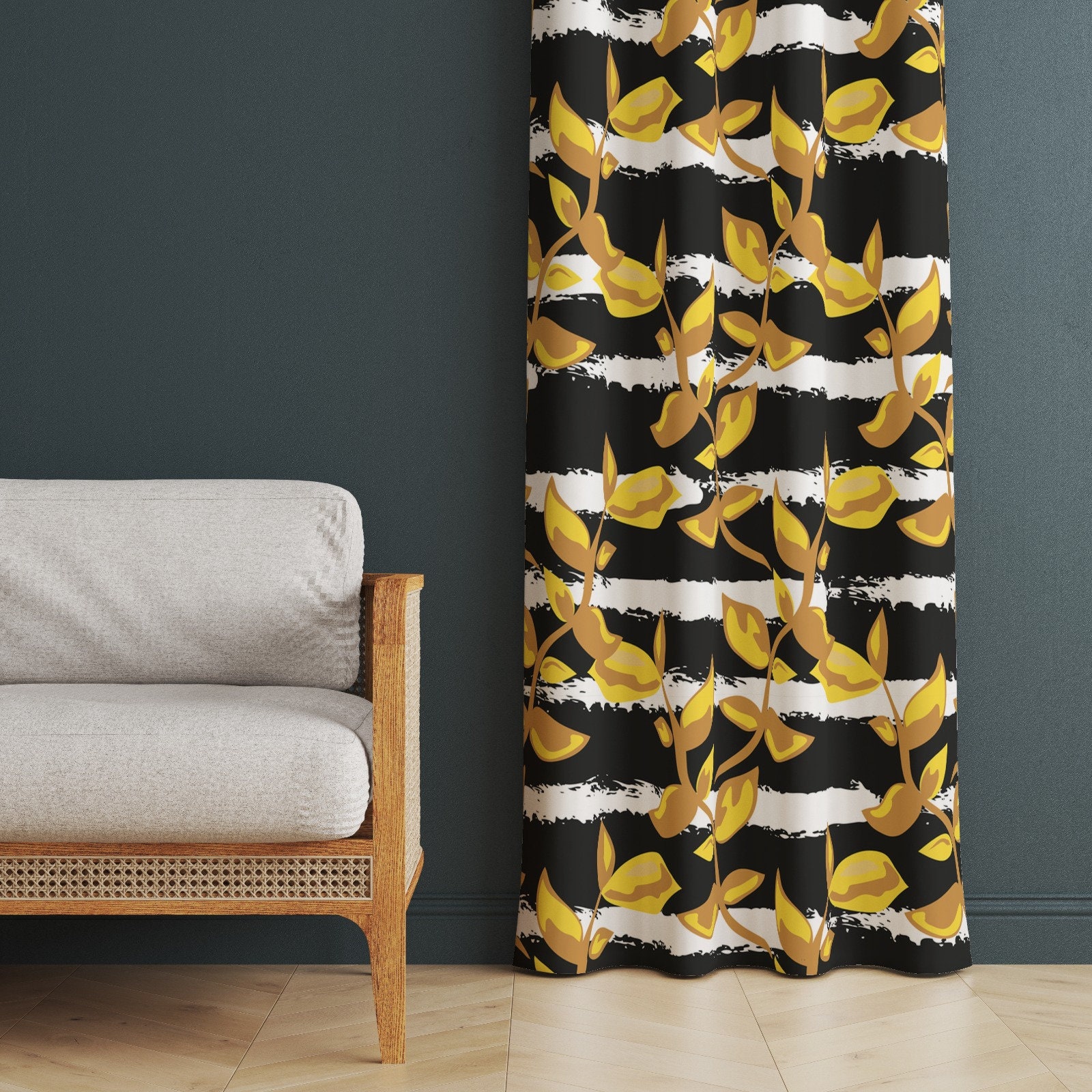 Winter Decor Home, Leaf Patterned Winter Themed Living Room Curtains, Leaf Patterned Home Winter Themed Drapes, Fall Dining Room Curtains
