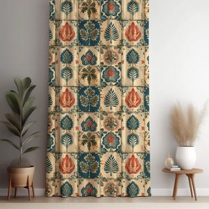 Traditional Style Curtains, Living Room Curtains Aztec Decor, Vintage Drape, Ethnic Drapes, Ethnic Boho Curtain, Ikat Curtain
