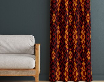 African Style Drawing Patterned Decorative Curtains, African Woman Curtains, African Fabric Curtains, Ethnic Curtains, African Curtains