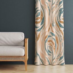 Boho Style Curtains, Bohemian Style Decorative Curtains, Abstract Patterned Drapes For Bohemian Decor, Boho Tribal Room Curtain