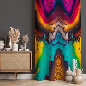 Colorful Tribal Curtain, Ethnic Decor Curtains, Vibrant Decor For Home, Colorful Drape, Vibrant Curtain Panels, Colorful Decor Home Drapes