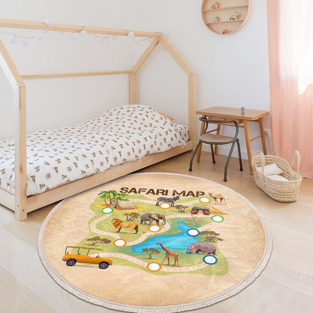 Safari Nursery Rug Kids Safari Rug for Nursery Decor for Etsy