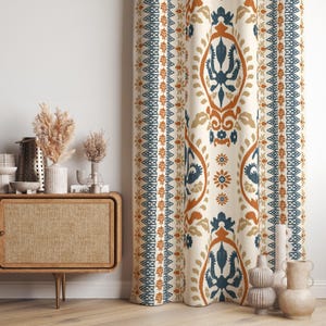 Custom Ikat Curtains, Indian Style Ikat Curtains For Your Ethnic Home Decorations, Tribal Patterned Home Drapes, Ethnic Curtain Rustic Decor