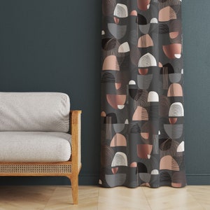 Nordic Curtains, Mid Century Modern Home Curtains, Scandinavian Hygge-Inspired Curtain Panels, Scandinavian Minimalist Living Room Drapes