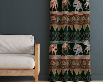 African Print Curtains: Ethnic Home Decor, Cotton Blend Drapes