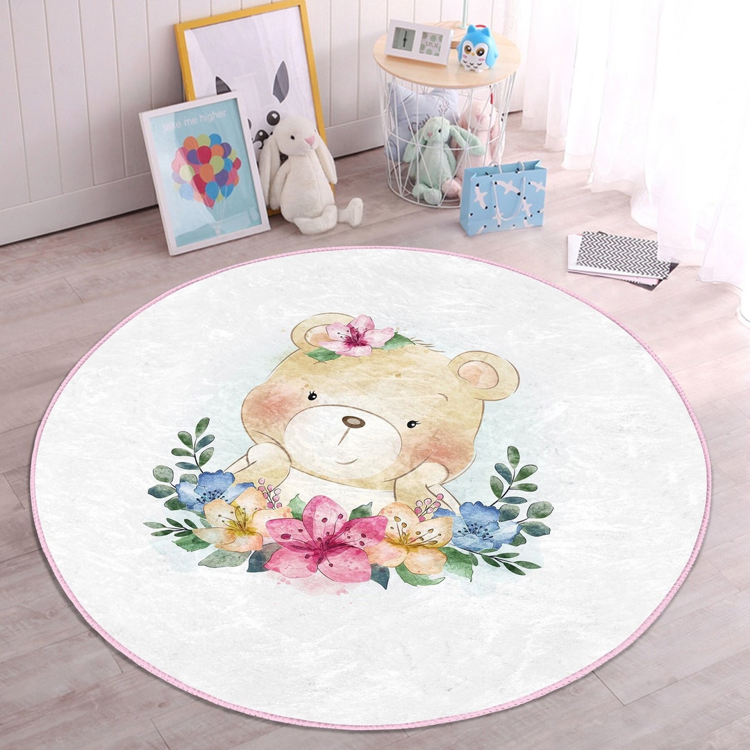 Baby Bear Rug for Nursery, Teddy Bear Decorations, Nursery Teddy Bear