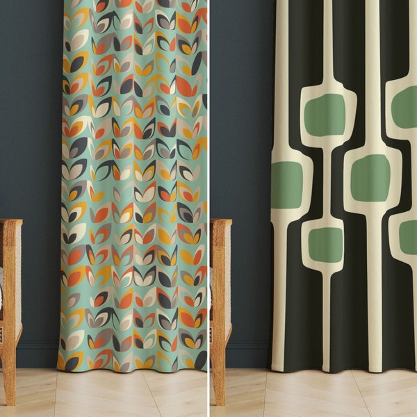 Retro Curtains Etsy