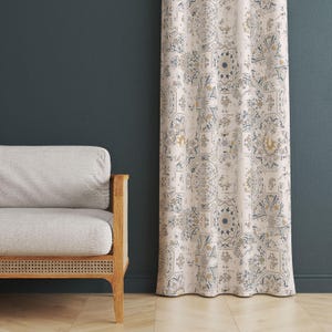 Vintage Style Retro Curtain Panels, Boho Tribal Print Living Room Curtain, Abstract living Room Curtains, Rustic Abstract Art Window Drapes