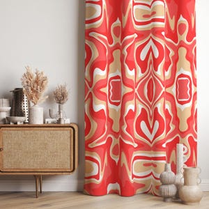 Abstract Curtains, Colorful Curtains, Colorful Curtain With Eyelets, Vibrant Drape Panels, Colorful Decor Home Drapes, Blackout Curtain
