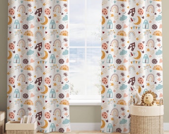 Rainbow Nursery Curtains: Kids Room Drapes in Multiple Sizes