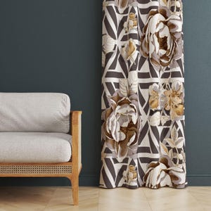 Floral Boho Vorhänge, Blatt gemusterte Vorhänge für Wohnzimmer, Blatt Vorhang Haus, Blumendekor Vorhänge, Blumendekor Esszimmer Vorhang