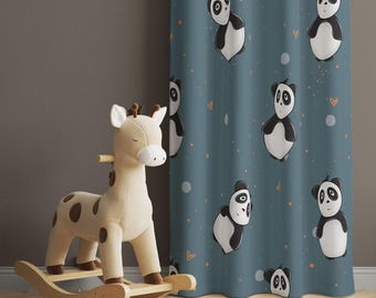 Panda Nursery Curtains: Animal Print Blackout Drapes
