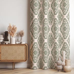 Boho Style Damask Pattnered Curtains, Living Room Curtains Aztec Decor, Vintage Drape, Ethnic Drapes, Ethnic Boho Curtain, Ikat Curtain