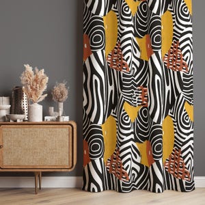 Abstract Art Decor Curtains, Colorful Curtains, Colorful Curtain With Eyelets Option, Vibrant Drape Panels, Colorful Decor Home Drapes