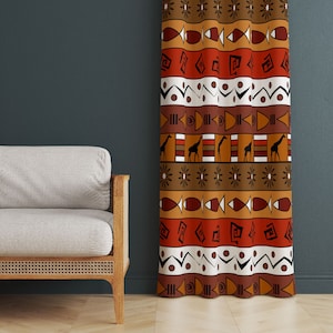 African Motif Curtains, Ethnic Pattern Home Curtain, African Patterned Home Curtain, Bedroom Drapes, African Fabric Curtains Panels