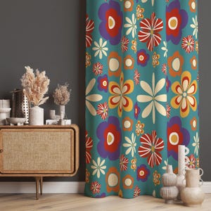 Colourful Ethnic Curtain, Ethnic Decor Living Room Curtains, Floral Home Decorative Curtain, Ethnic Drapes, Ethnic Geometric Window Curtains