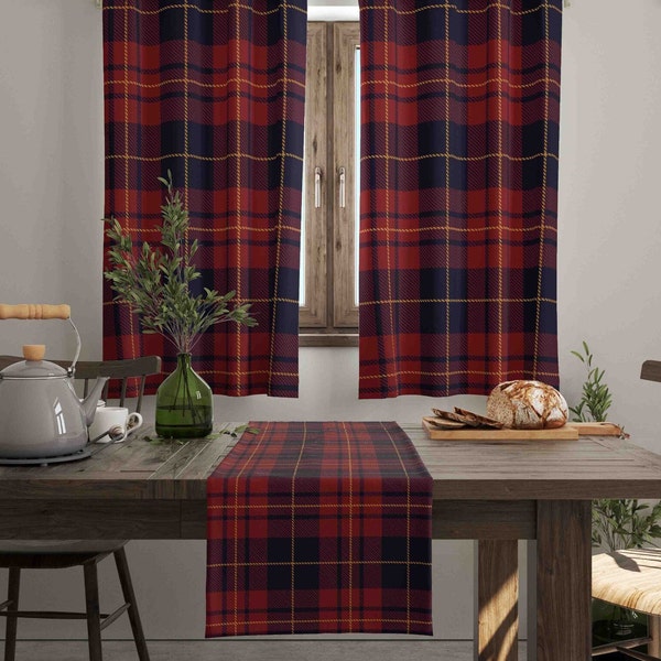 Red Kitchen Curtains - Etsy
