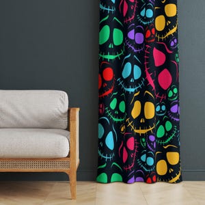 Colorful Halloween Home Curtains, Festive Ambiance for Your Windows,Playful Elegance with Spooky Flair Halloween Magic in Your Home Curtains