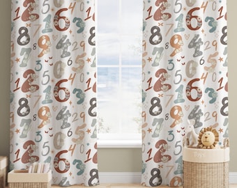 Numbers Nursery Curtains: Kids Room Decor, Digital Print